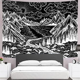 Lofaris Black And White Forest Room Decoration Wall Tapestry